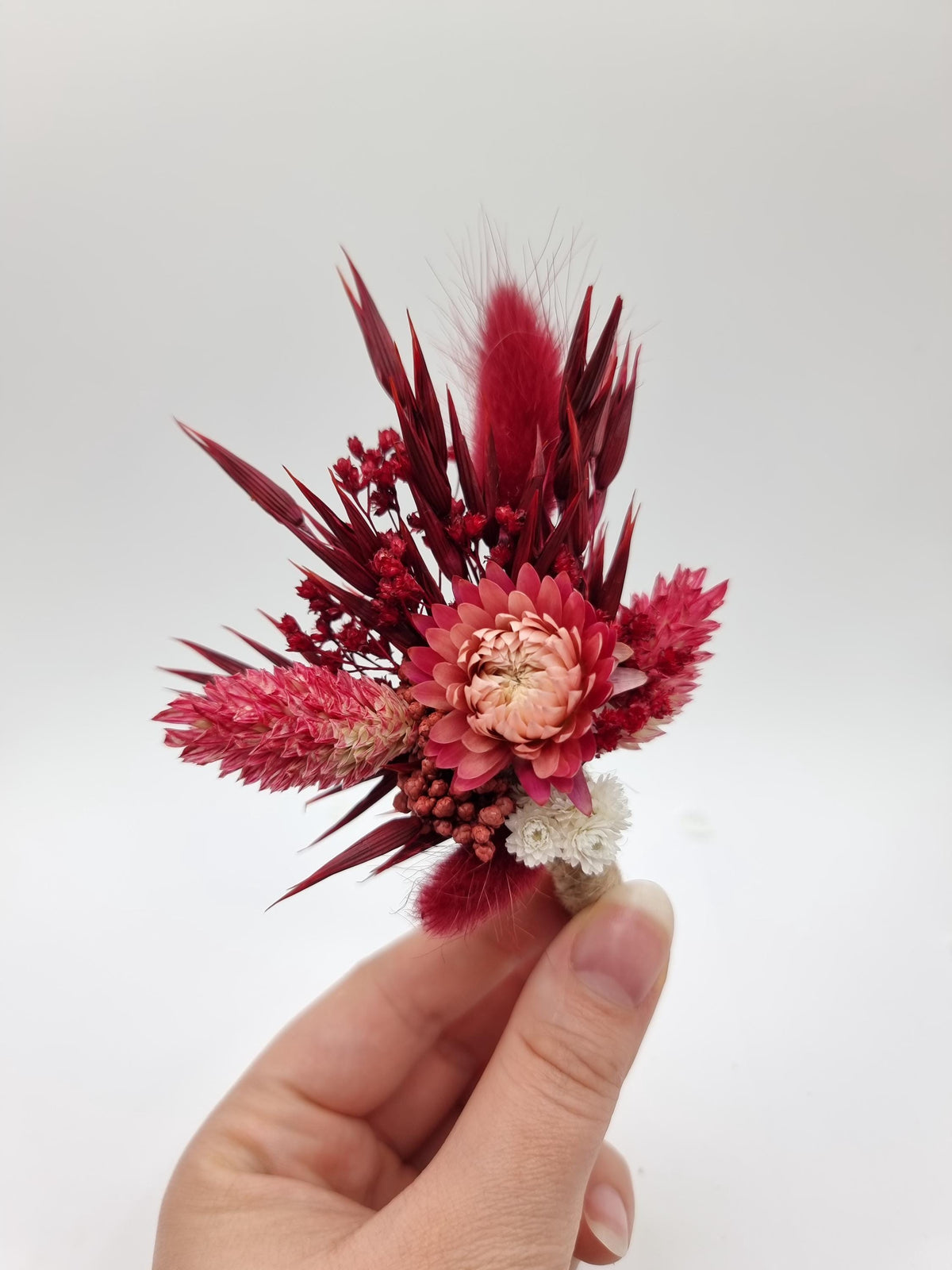 Crimson Red Bridal Kopfkranz, Dramatische Hochzeit Blumen Stirnband, Burgunderfarbene Blumenkrone