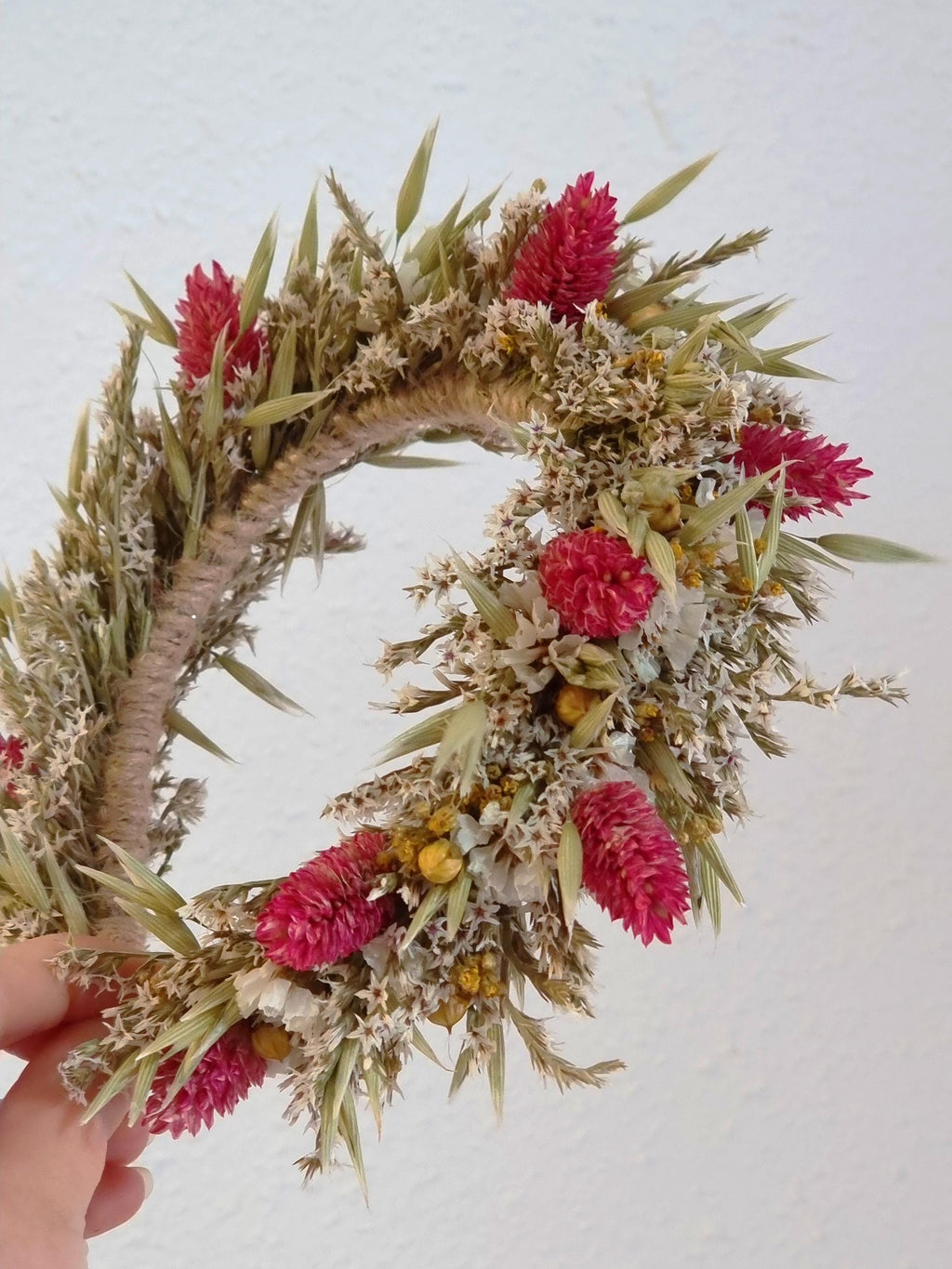 Kopfkranz für Hochzeiten, Erstkommunion Blumen-Stirnband, bunte rosa Blumenkrone