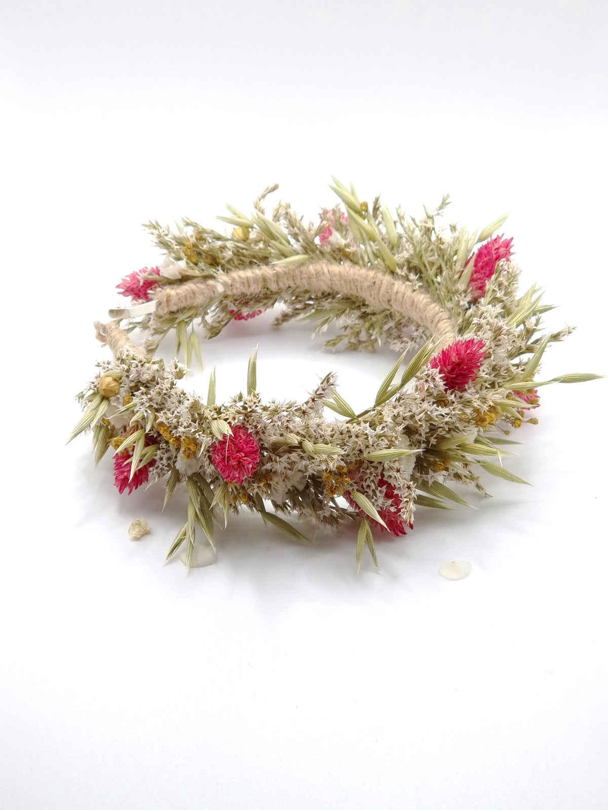 Kopfkranz für Hochzeiten, Erstkommunion Blumen-Stirnband, bunte rosa Blumenkrone