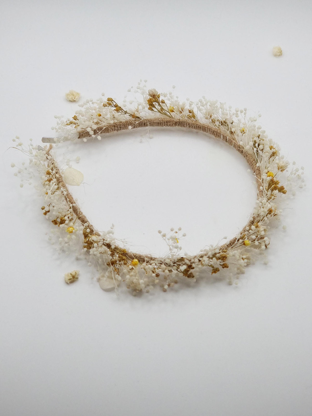 Hochzeit Elfenbein-Gypsophila-Kopfkranz für Bräute, erste Kommunion Blumenkrone