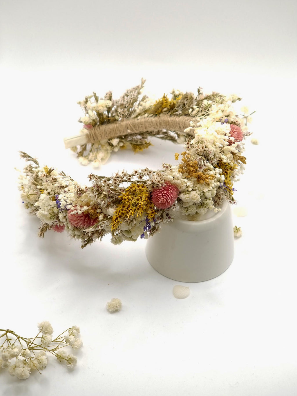 Weiche Pastellkrone für Bräute, Festivals, Partys und Kommunionen, Hochzeit Blumenkranz Stirnband