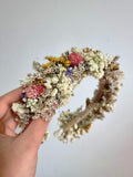 Weiche Pastellkrone für Bräute, Festivals, Partys und Kommunionen, Hochzeit Blumenkranz Stirnband