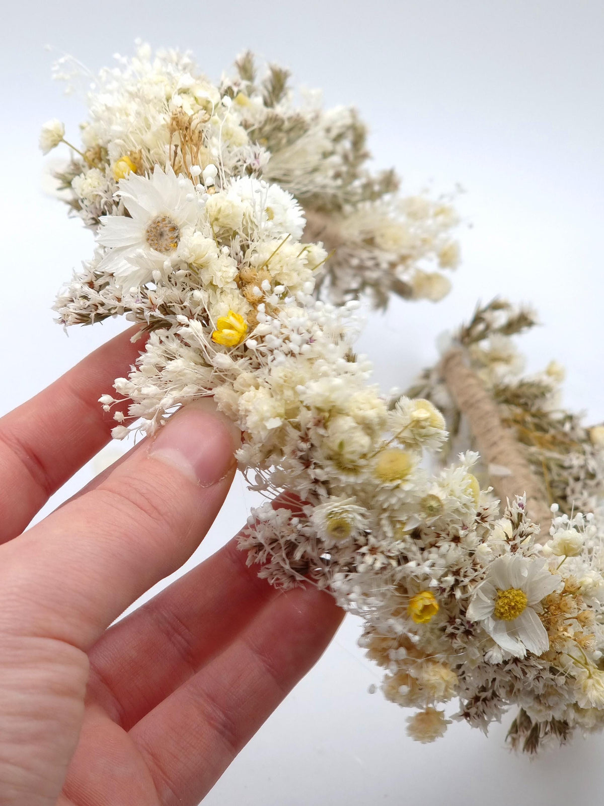 Hochzeit Kopfkranz mit Baby's Breath, First Communion Flower Stirnband, Weiße Blumenkrone