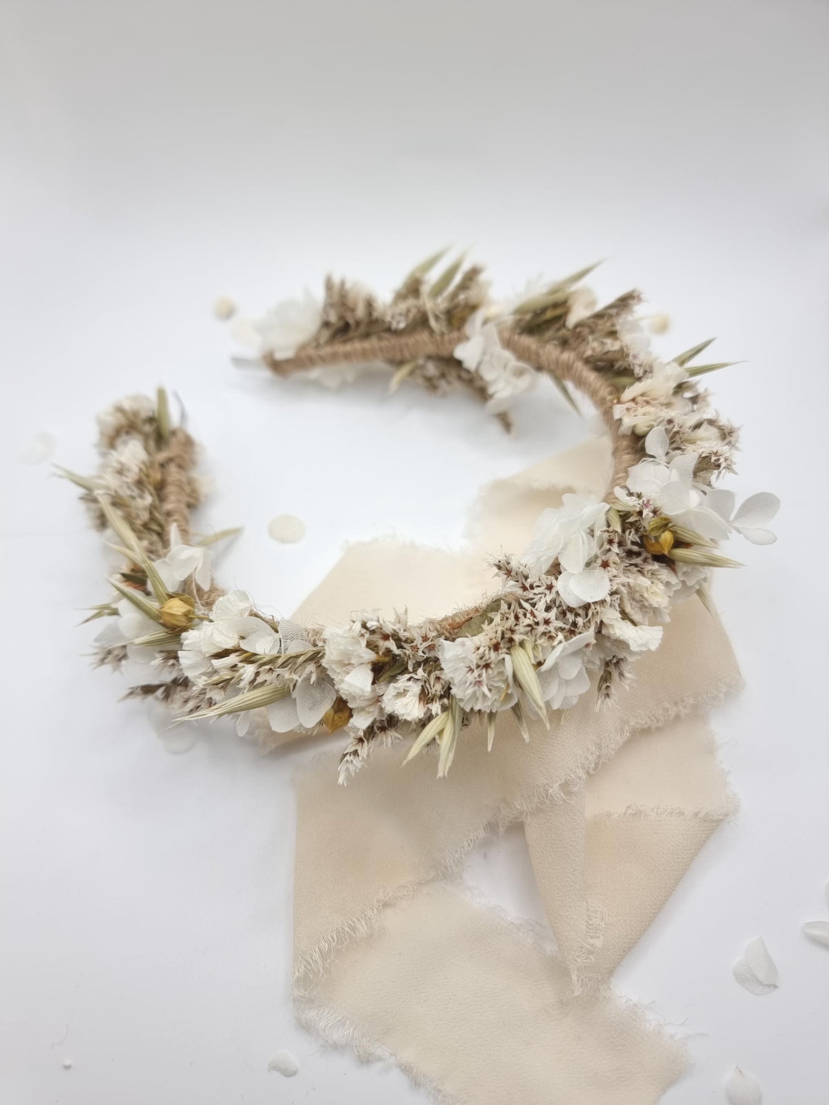 Boho Hochzeit Blumen Krone, getrocknete Blumen Stirnband für Erstkommunion, Bräute, Trauzeugin