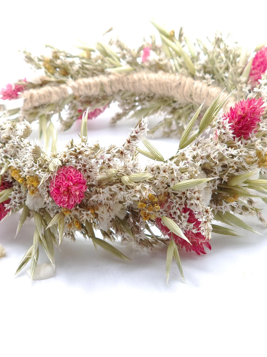 Kopfkranz für Hochzeiten, Erstkommunion Blumen-Stirnband, bunte rosa Blumenkrone