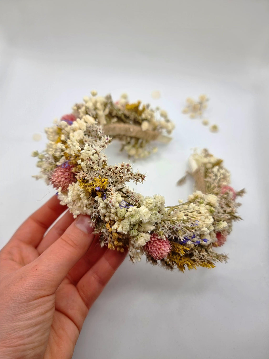 Weiche Pastellkrone für Bräute, Festivals, Partys und Kommunionen, Hochzeit Blumenkranz Stirnband