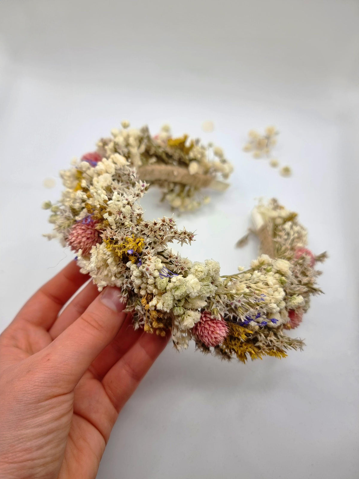 Weiche Pastellkrone für Bräute, Festivals, Partys und Kommunionen, Hochzeit Blumenkranz Stirnband