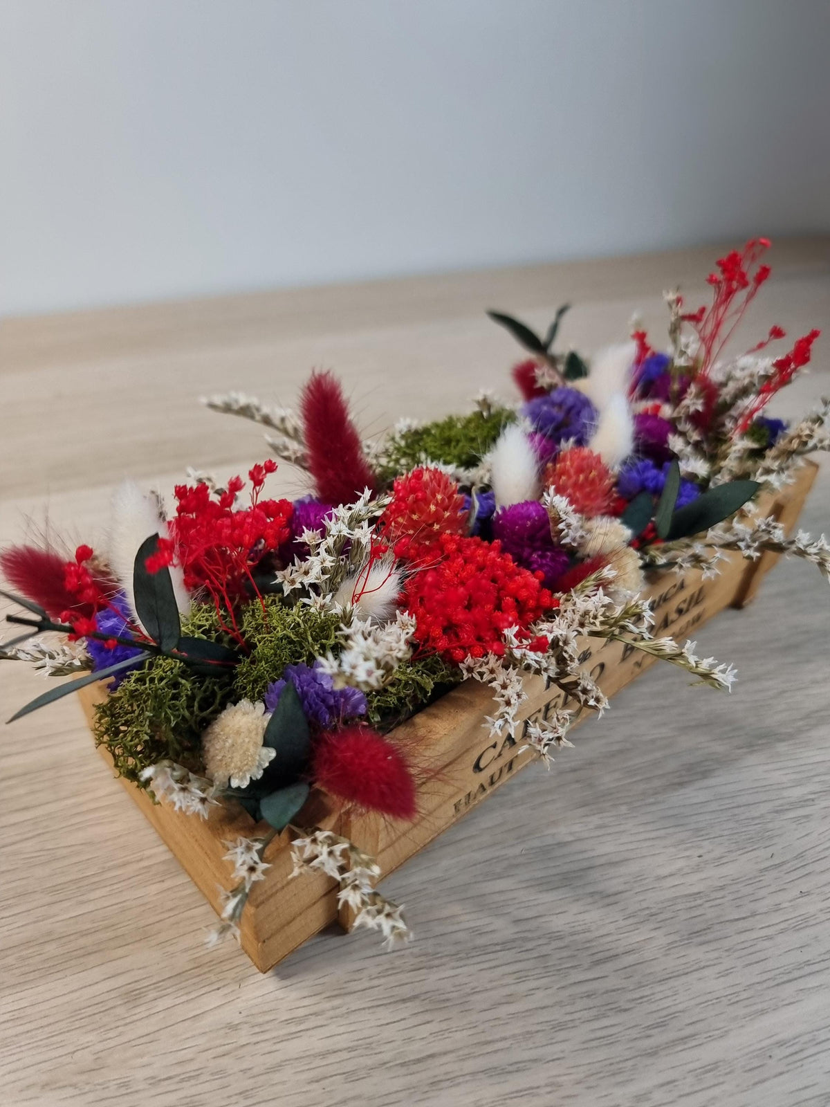 Buntes Tischgesteck, Getrocknete Blumen Dekor, Wohnzimmer und Hausdekoration, Housewarminggeschenk