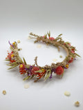 Erste Kommunion Bunter Kopfkranz, Brauthaar Stirnband, Blumenkrone für Festivals und Hochzeiten