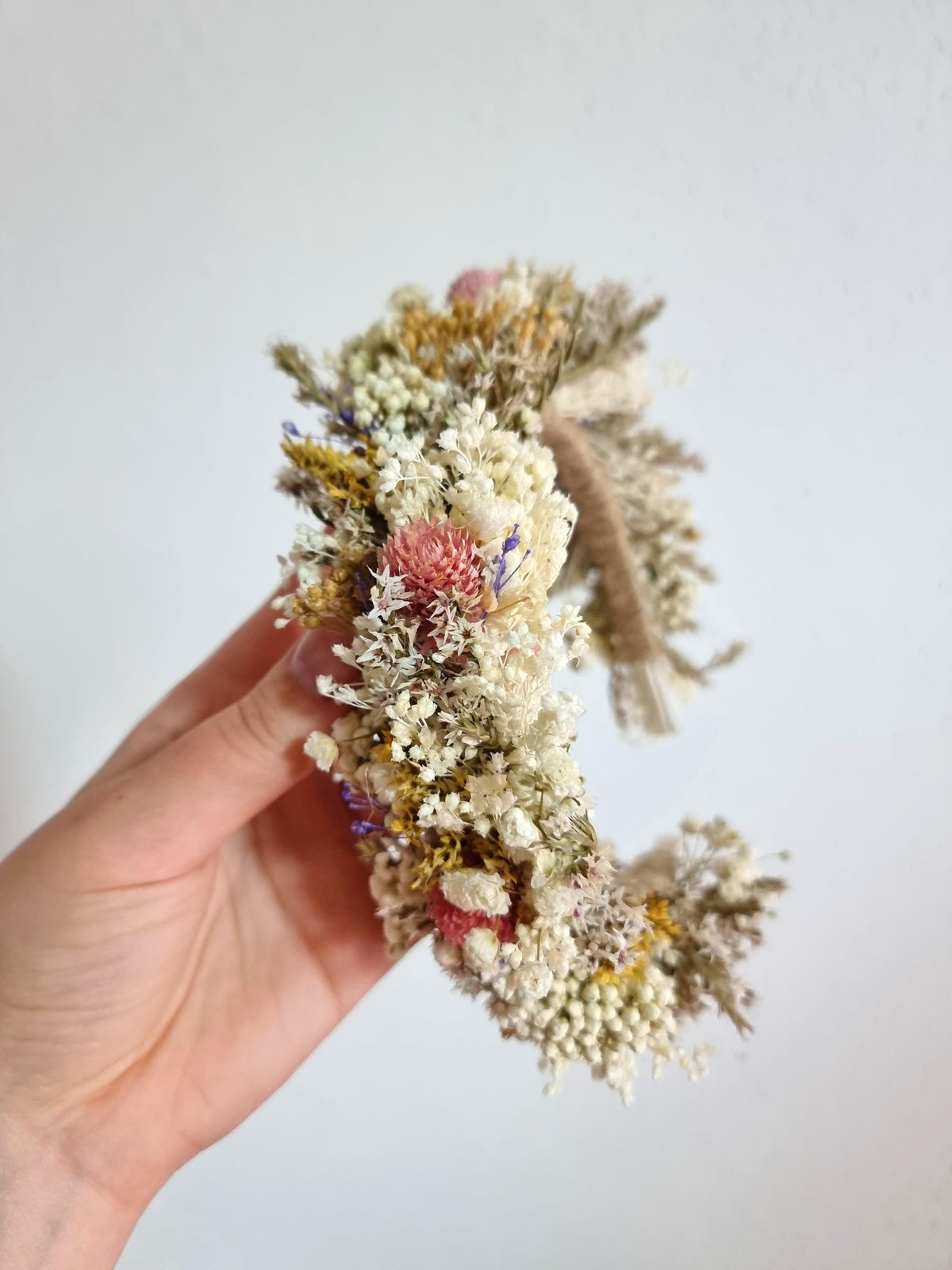 Weiche Pastellkrone für Bräute, Festivals, Partys und Kommunionen, Hochzeit Blumenkranz Stirnband