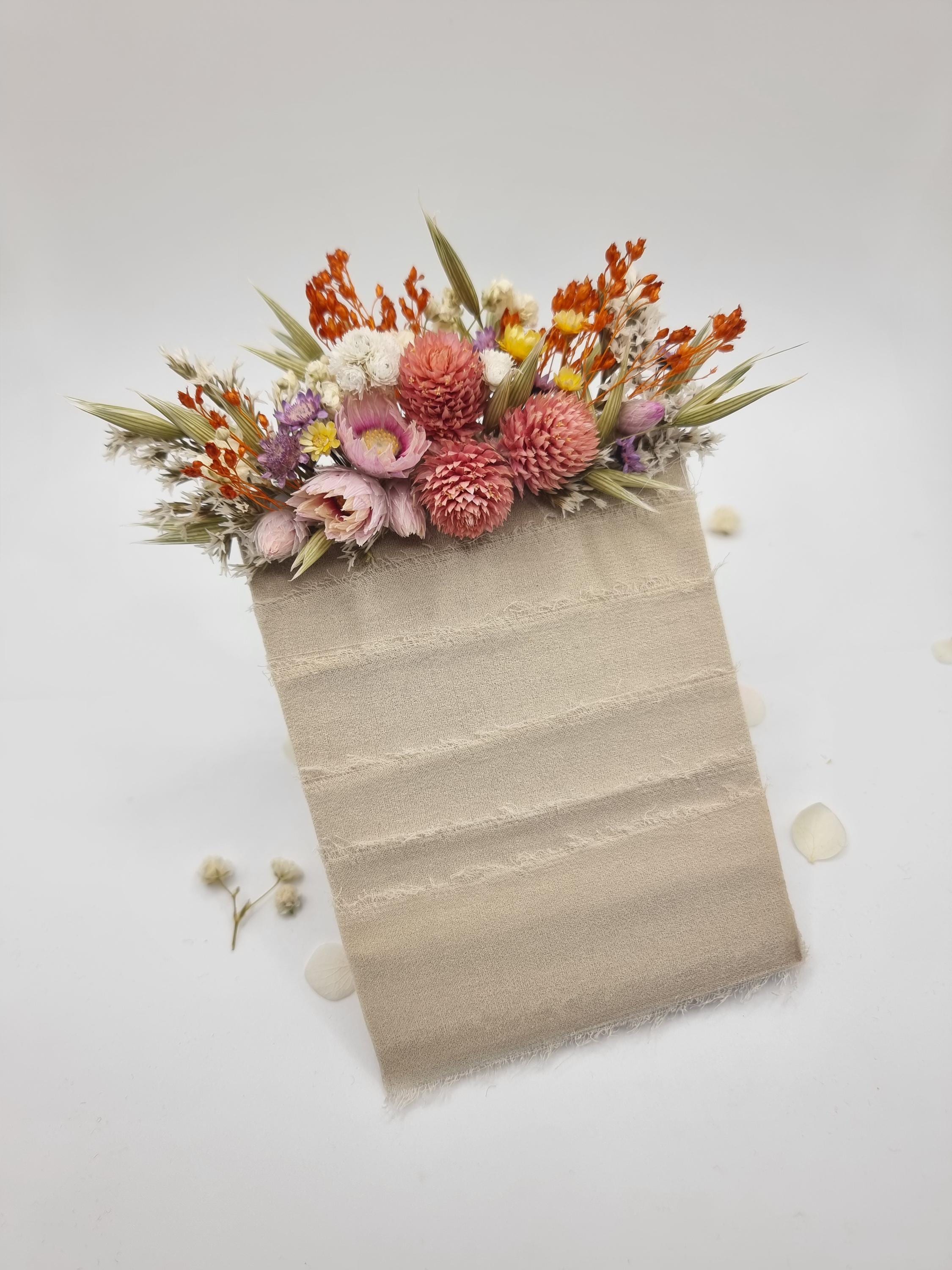 Pastellrosa Einstecktuchblume, Buntes Bräutigam-Knopfloch, Handgemachtes Hochzeitsaccessoire-Set