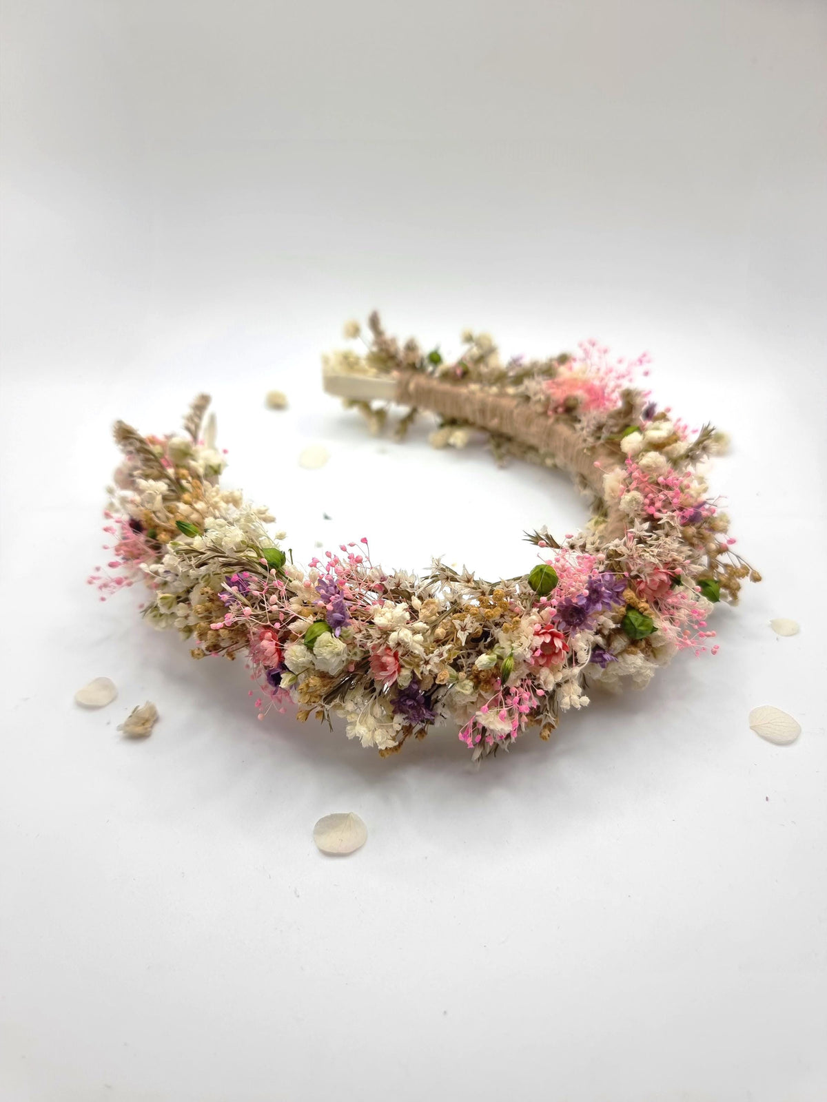 Getrockneter Wiesen-Blumenkranz, Braut-Stirnband, Blumen-Krone für Festivals, Partys und Hochzeiten