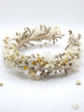 Hochzeit Kopfkranz mit Baby's Breath, First Communion Flower Stirnband, Weiße Blumenkrone
