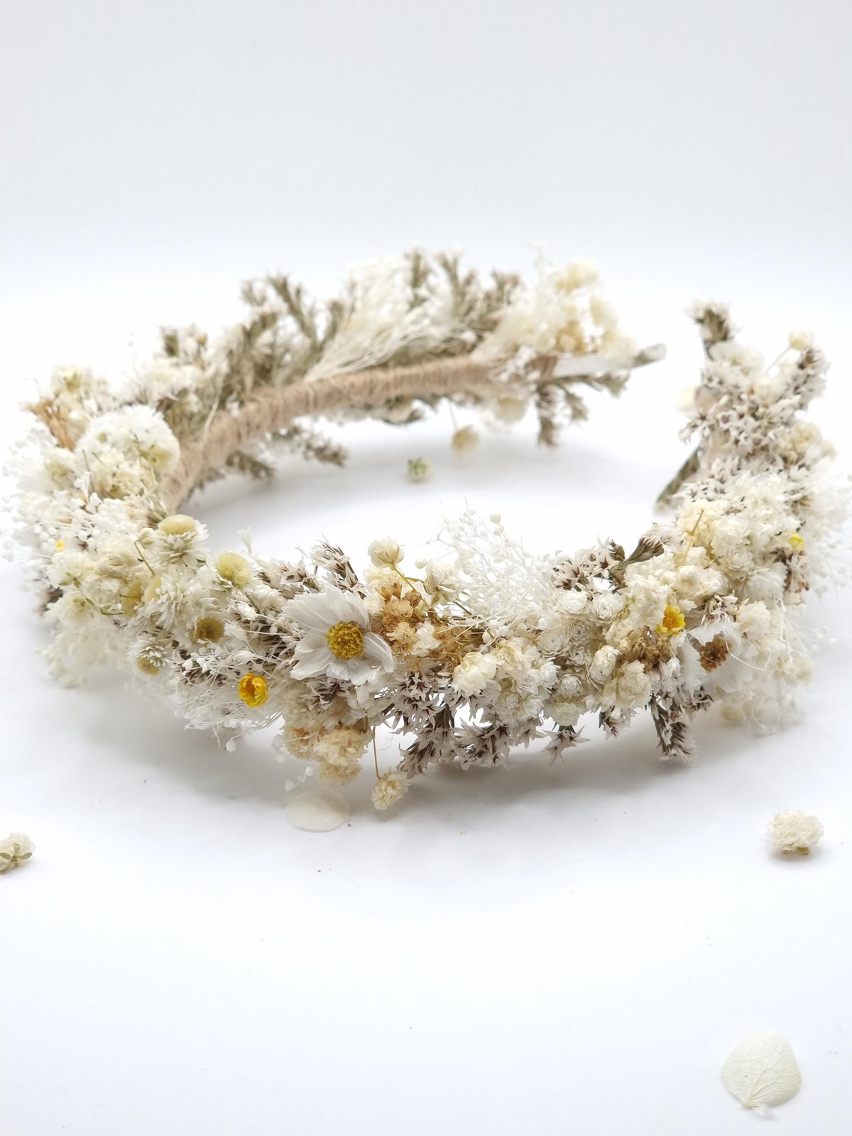 Hochzeit Kopfkranz mit Baby's Breath, First Communion Flower Stirnband, Weiße Blumenkrone