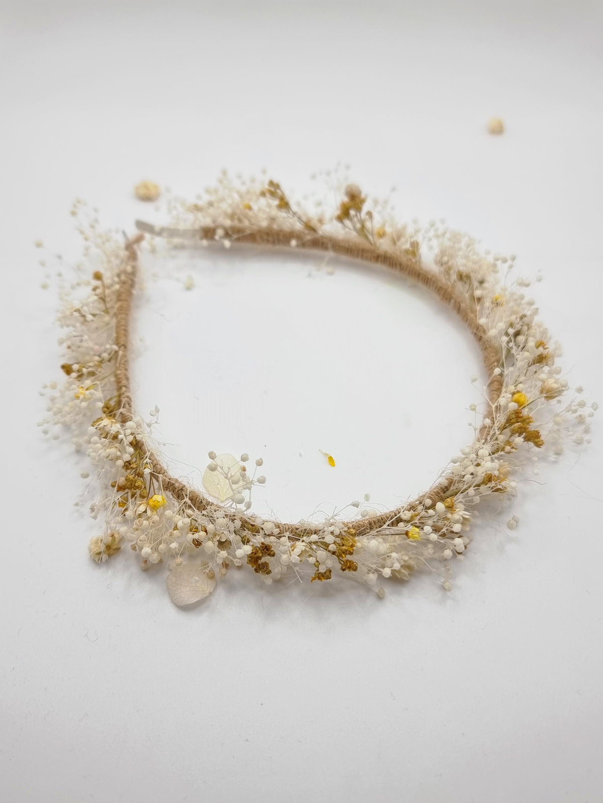 Hochzeit Elfenbein-Gypsophila-Kopfkranz für Bräute, erste Kommunion Blumenkrone