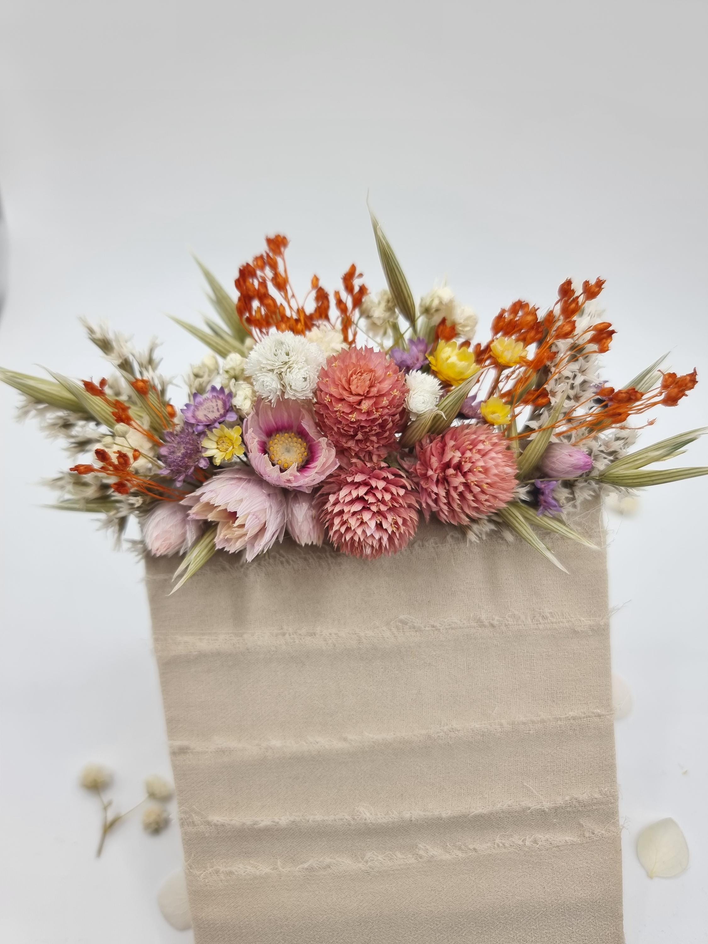 Pastellrosa Einstecktuchblume, Buntes Bräutigam-Knopfloch, Handgemachtes Hochzeitsaccessoire-Set
