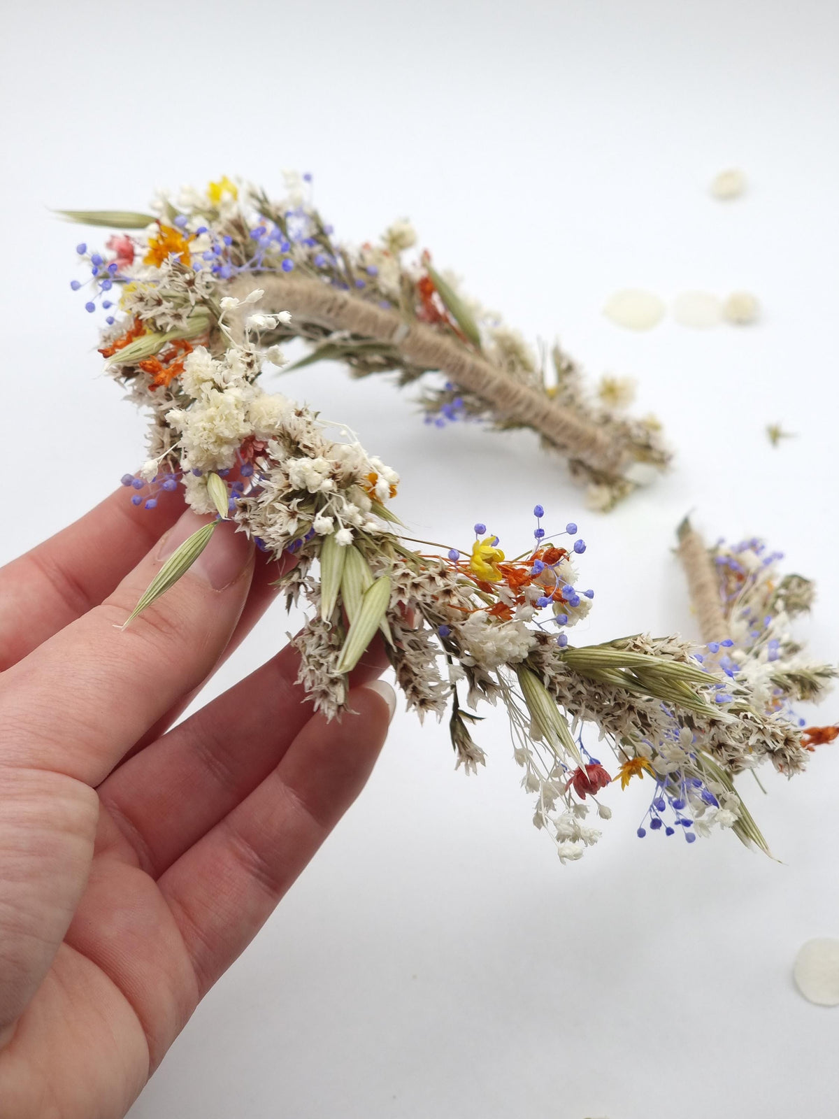 Bunte Zierliche Blumenkrone, Braut Stirnband, Blumenkranz für Festivals, Partys und Kommunionen