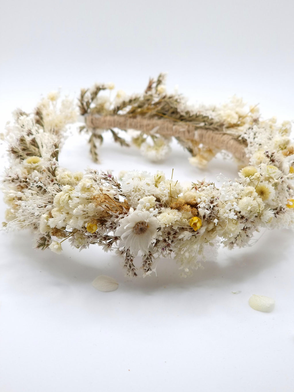 Hochzeit Kopfkranz mit Baby's Breath, First Communion Flower Stirnband, Weiße Blumenkrone