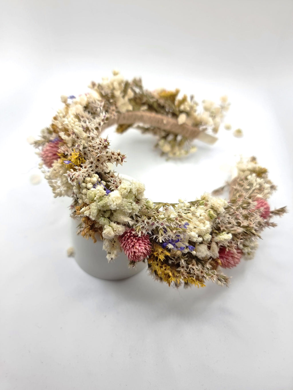Weiche Pastellkrone für Bräute, Festivals, Partys und Kommunionen, Hochzeit Blumenkranz Stirnband