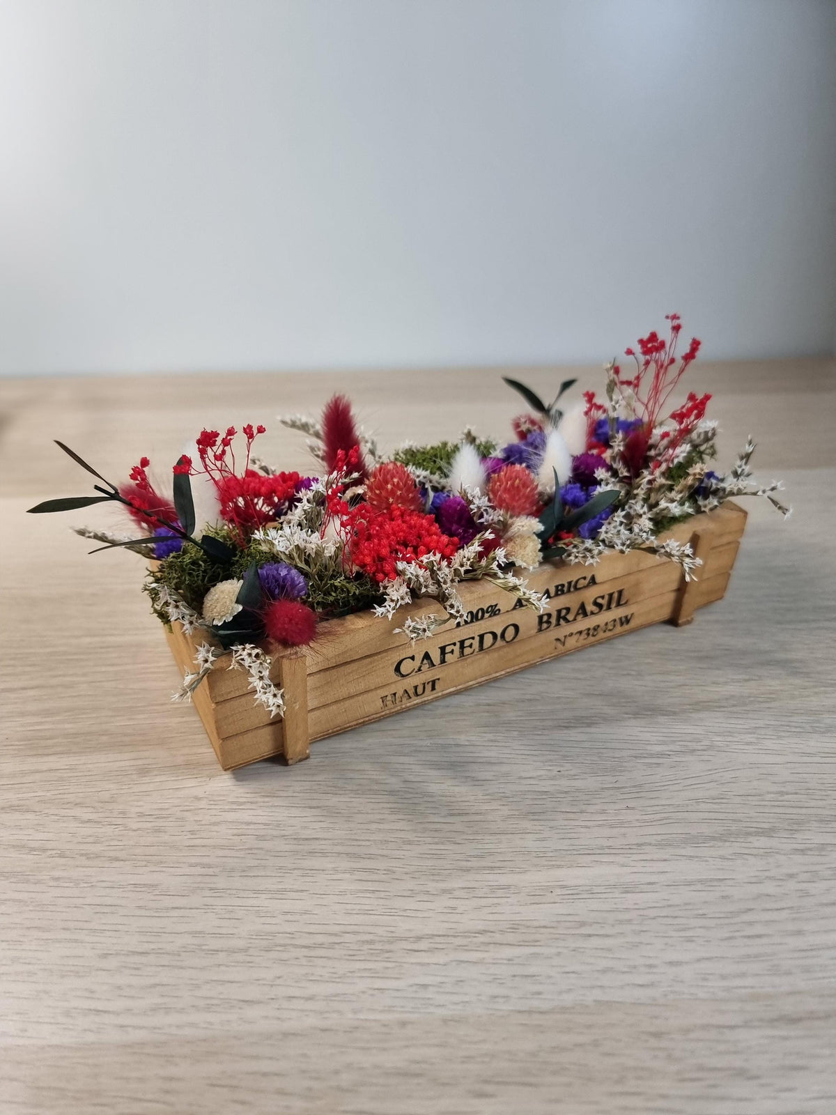 Buntes Tischgesteck, Getrocknete Blumen Dekor, Wohnzimmer und Hausdekoration, Housewarminggeschenk