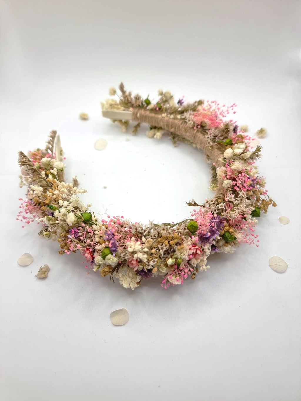 Getrockneter Wiesen-Blumenkranz, Braut-Stirnband, Blumen-Krone für Festivals, Partys und Hochzeiten