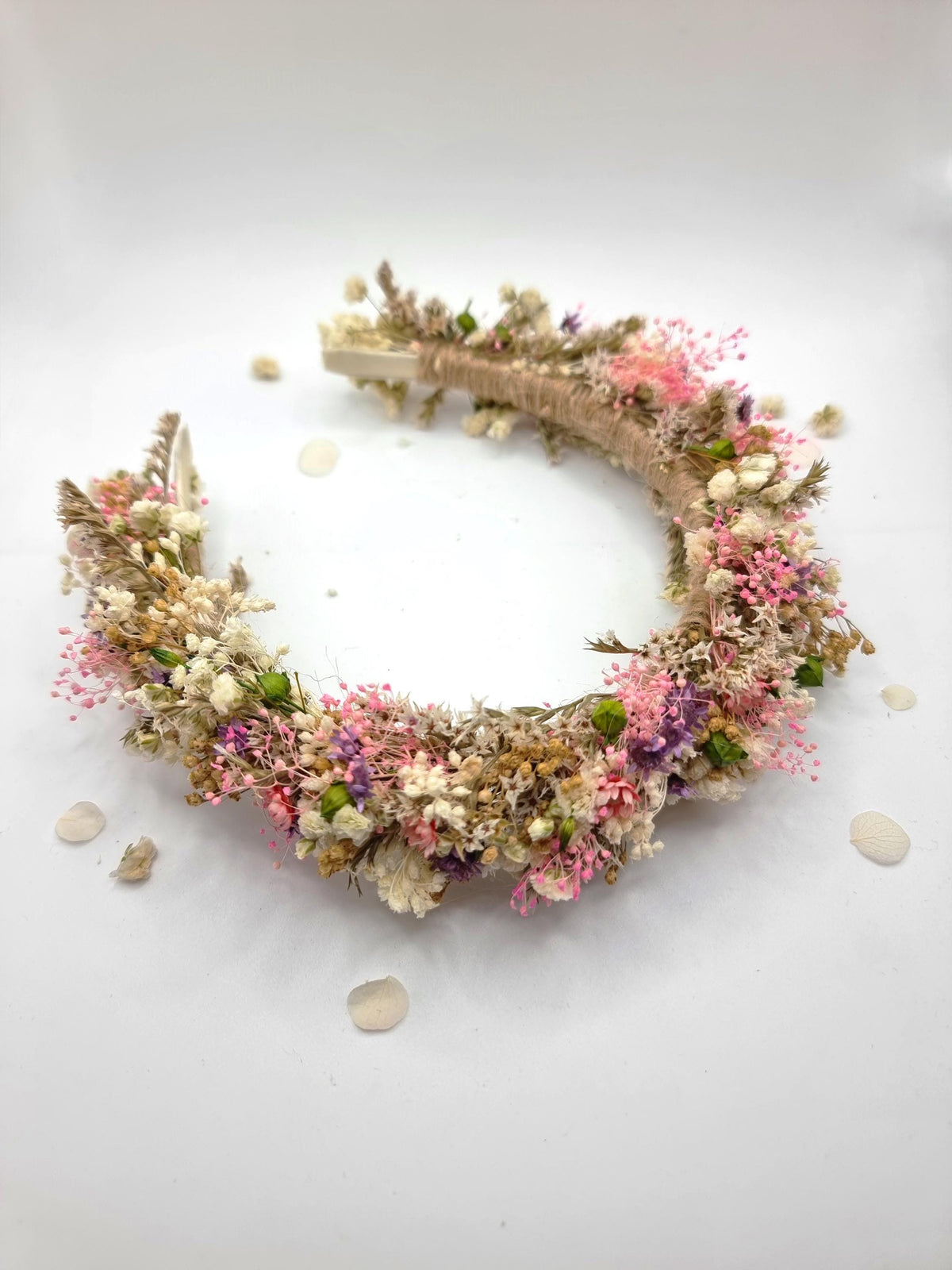 Getrockneter Wiesen-Blumenkranz, Braut-Stirnband, Blumen-Krone für Festivals, Partys und Hochzeiten