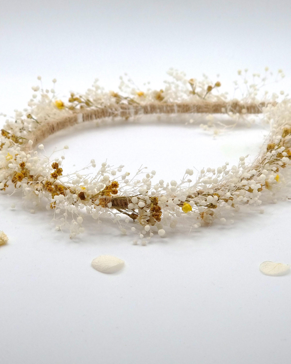 Hochzeit Elfenbein-Gypsophila-Kopfkranz für Bräute, erste Kommunion Blumenkrone