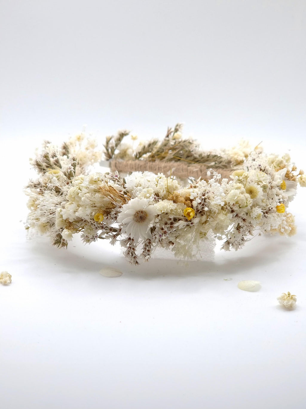 Hochzeit Kopfkranz mit Baby's Breath, First Communion Flower Stirnband, Weiße Blumenkrone