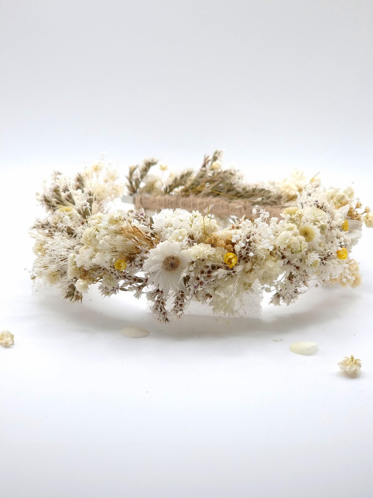 Hochzeit Kopfkranz mit Baby's Breath, First Communion Flower Stirnband, Weiße Blumenkrone