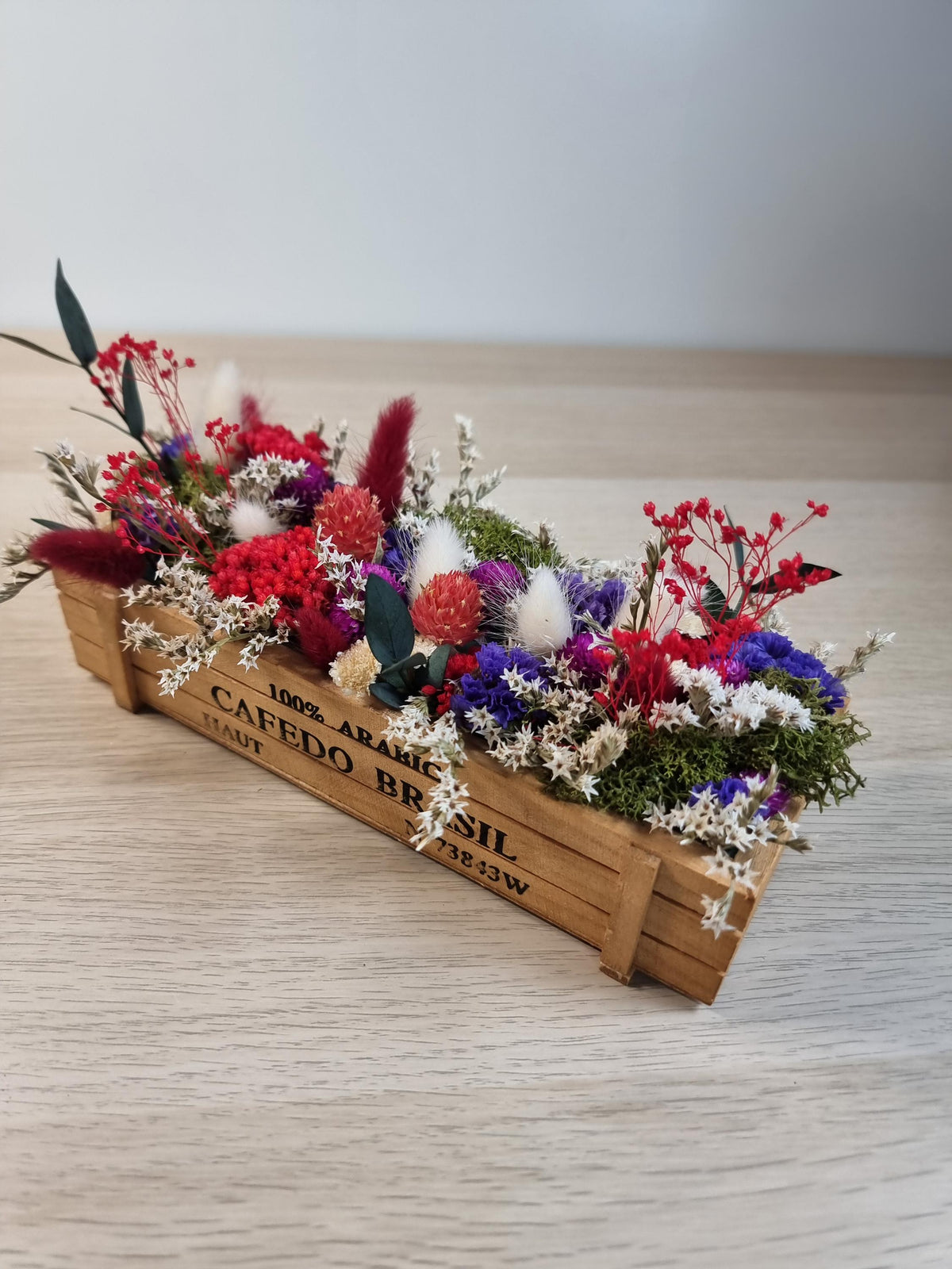 Buntes Tischgesteck, Getrocknete Blumen Dekor, Wohnzimmer und Hausdekoration, Housewarminggeschenk